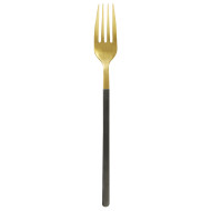  GOLD PVD TABLE FORK WITH BLACK PVD HANDLE AROMA PRO MUNDI