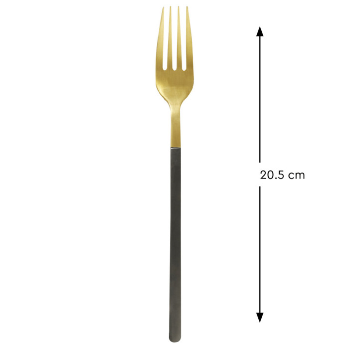  GOLD PVD TABLE FORK WITH BLACK PVD HANDLE AROMA PRO MUNDI