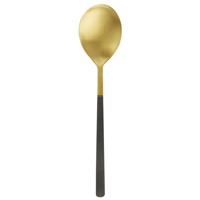  GOLD PVD COFFEE SPOON WITH BLACK PVD HANDLE AROMA PRO MUNDI