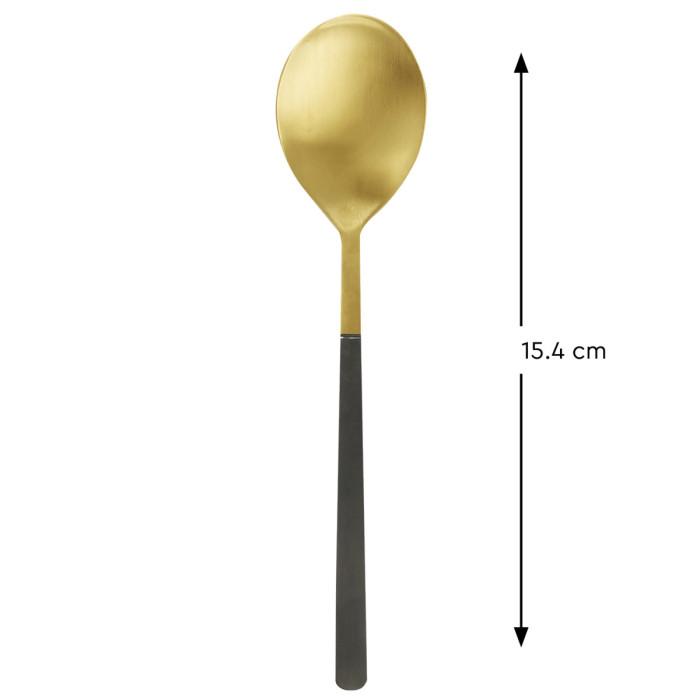  GOLD PVD COFFEE SPOON WITH BLACK PVD HANDLE AROMA PRO MUNDI