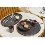 AMBER DEEP COUPE PLATE D22CM STONEWARE ACCOLADE