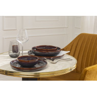 AMBER DEEP COUPE PLATE D22CM STONEWARE ACCOLADE