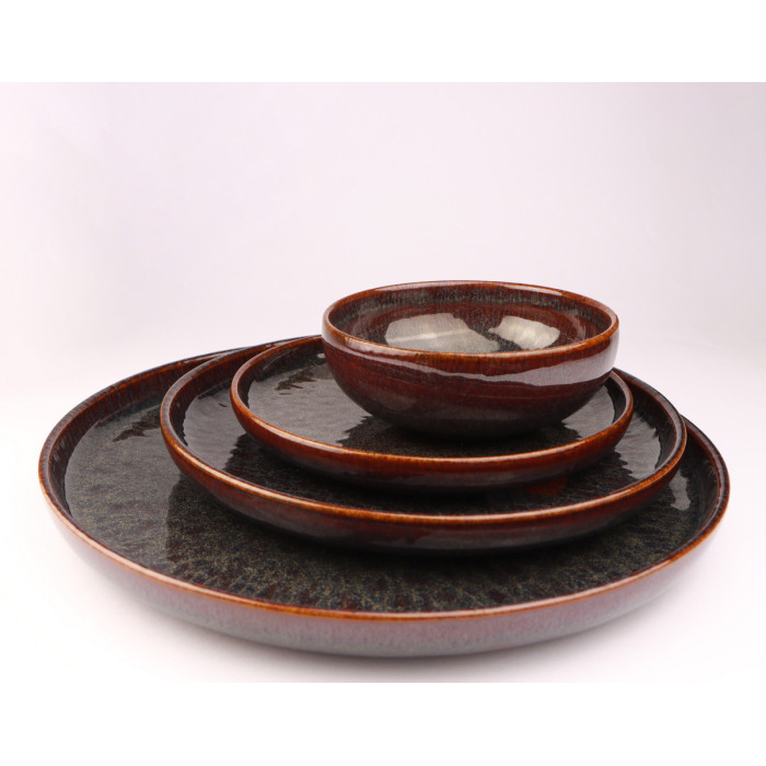 AMBER FLAT PLATE D22CM STONEWARE ACCOLADE