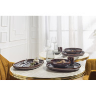 AMBER FLAT PLATE D22CM STONEWARE ACCOLADE