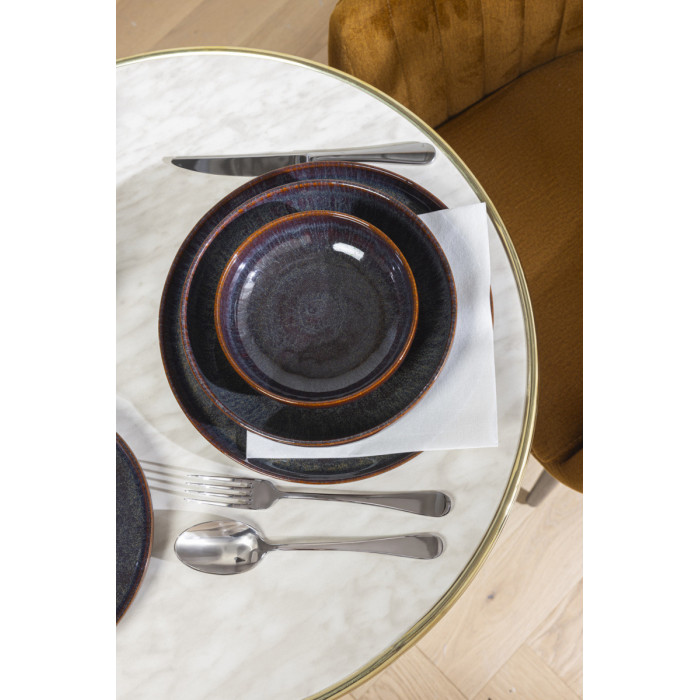 AMBER FLAT PLATE D22CM STONEWARE ACCOLADE