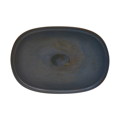 TORNADO OVAL PLATE L33 X W 22.5 CM STONEWARE ACCOLADE