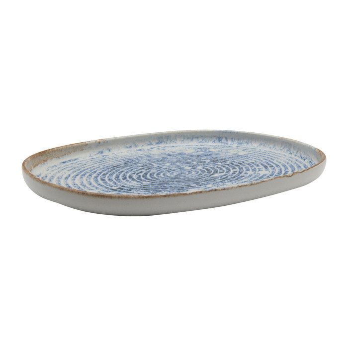 ICE OVAL PLATE L33 X W 22.5 CM STONEWARE ACCOLADE