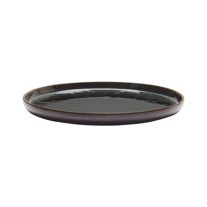 AMBER FLAT PLATE D28CM STONEWARE ACCOLADE