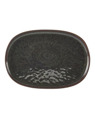 AMBER OVAL PLATE L33 X W 22.5 CM STONEWARE ACCOLADE