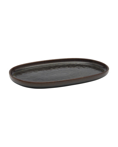 AMBER OVAL PLATE L33 X W 22.5 CM STONEWARE ACCOLADE