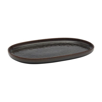 AMBER OVAL PLATE L33 X W 22.5 CM STONEWARE ACCOLADE