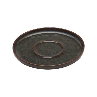 AMBER SAUCER 14CM   STONEWARE ACCOLADE