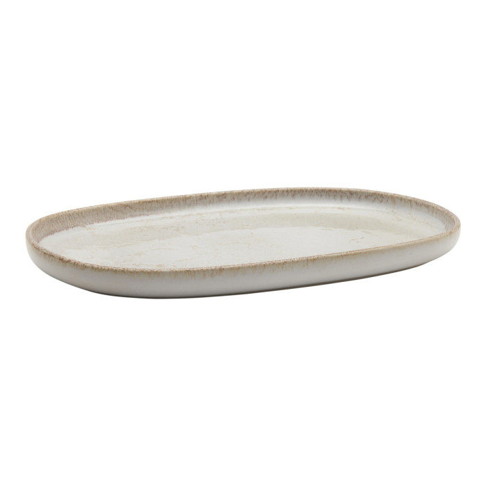 SAND OVAL PLATE L33 X W 22.5 CM STONEWARE ACCOLADE