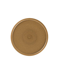 FLAT COUPE PLATE Ø24CM AUTUMN BROWN PORCELAIN SELVA RAK