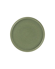 FLAT COUPE PLATE Ø21CM DARK GREEN PORCELAIN SELVA RAK