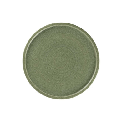 FLAT COUPE PLATE Ø21CM DARK GREEN PORCELAIN SELVA RAK