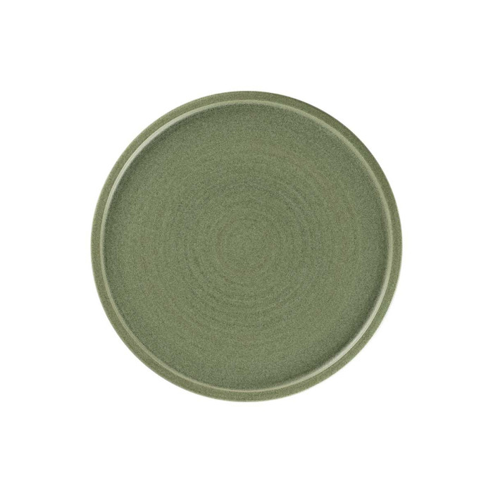 FLAT COUPE PLATE Ø21CM DARK GREEN PORCELAIN SELVA RAK