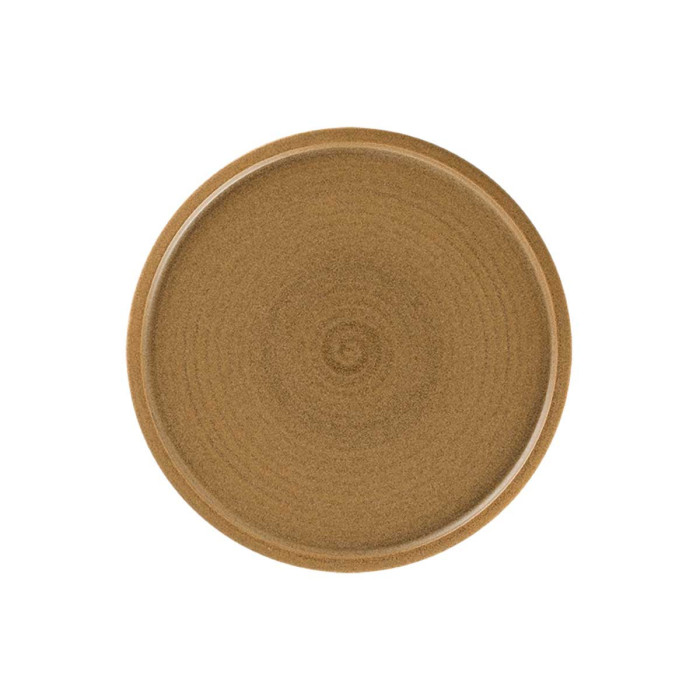 FLAT COUPE PLATE Ø24CM AUTUMN BROWN PORCELAIN SELVA RAK