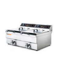 FRYER TABLETOP WITH OIL DRAIN TAP 230V-1PH/50-60HZ 2X3KW 2X10L STAINLESS STEEL PRO.INOX