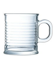 Mug straight transparent glass tempered 25 cl Ø 7.7 cm Conserve Moi Luminarc