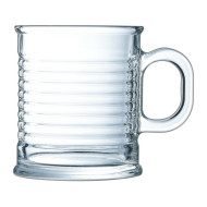 Mug straight transparent glass tempered 25 cl Ø 7.7 cm Conserve Moi Luminarc