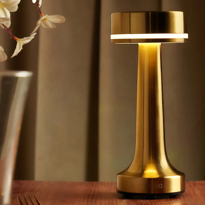 LUCIOLE LED WIRELESS TABLE LAMP GOLD 10-12HOURS ROSHA