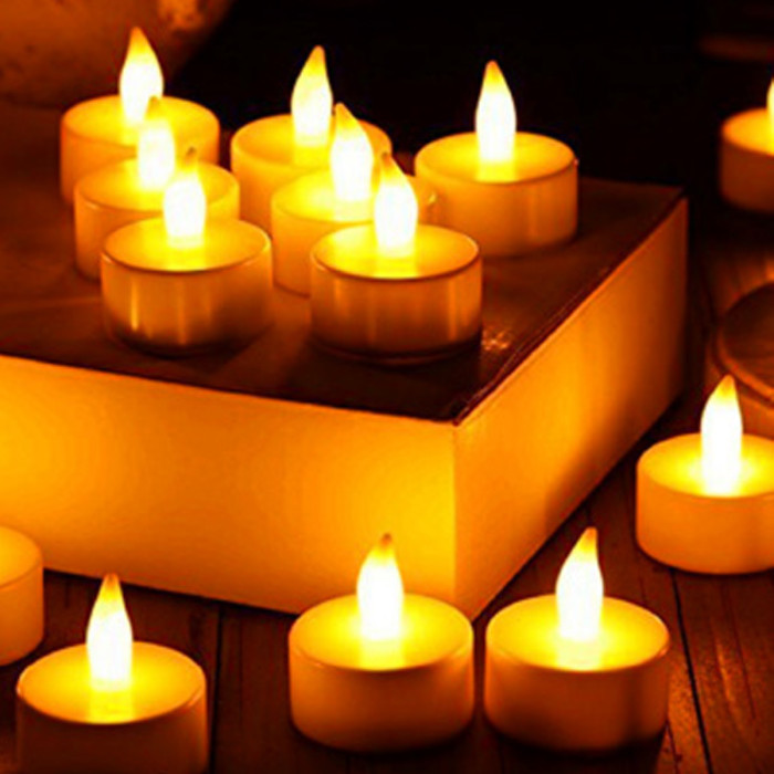 ECO RECHARGEABLE LED TEALIGHT YELLOW SET OF 12