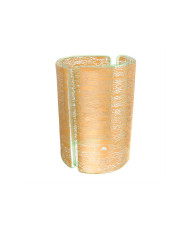 CANDLE HOLDER CRACKLED YELLOW GOLD D7.6XH10.8CM MGS