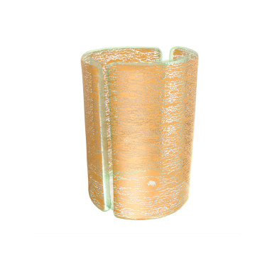 CANDLE HOLDER CRACKLED YELLOW GOLD D7.6XH10.8CM MGS