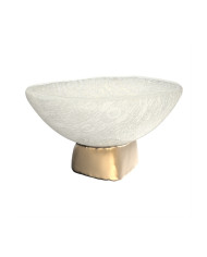 TEA LIGHT HOLDER ON PEDESTAL MATTE GOLD D10.7XH6.5CM MGS