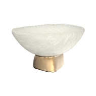 TEA LIGHT HOLDER ON PEDESTAL MATTE GOLD D10.7XH6.5CM MGS