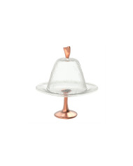 CAKE STAND WITH DOME CLEAR GLASS D17XH18.7CM MGS