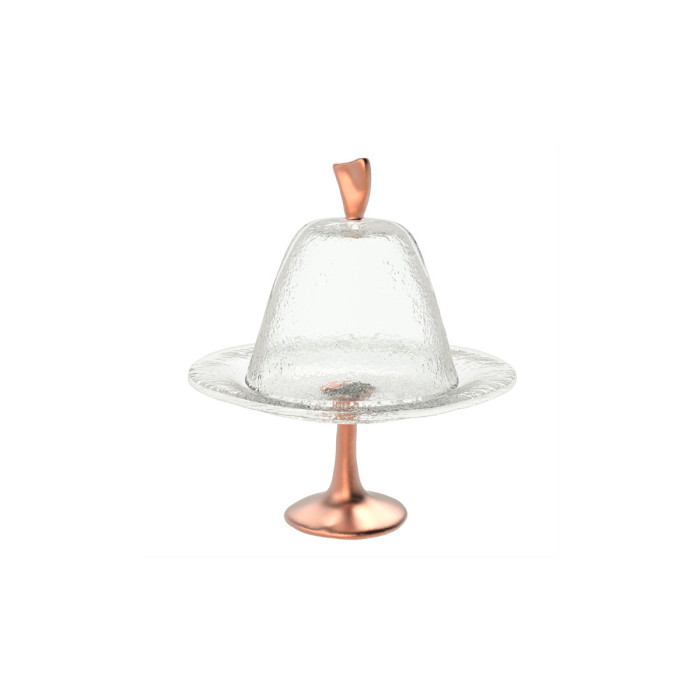 CAKE STAND WITH DOME CLEAR GLASS D17XH18.7CM MGS