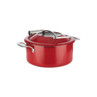 CHAFING DISH RED SET OF 4 (POT 8L+FOOD PAN 4L+GLASS LID INSERT+BRAKE) APS