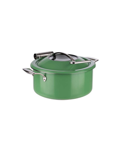 CHAFING DISH GREEN SET OF 4 (POT 8L+FOOD PAN 4L+GLASS LID INSERT+BRAKE) APS