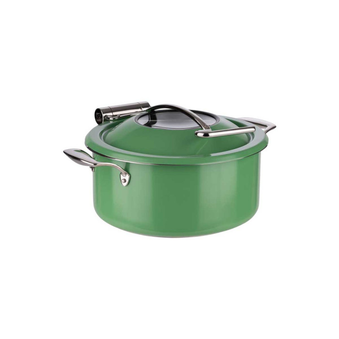 CHAFING DISH GREEN SET OF 4 (POT 8L+FOOD PAN 4L+GLASS LID INSERT+BRAKE) APS