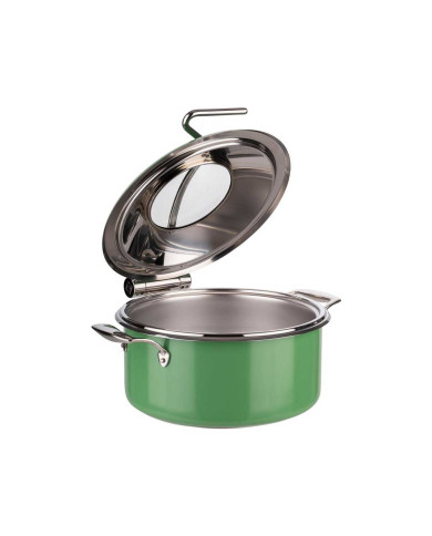 CHAFING DISH GREEN SET OF 4 (POT 8L+FOOD PAN 4L+GLASS LID INSERT+BRAKE) APS