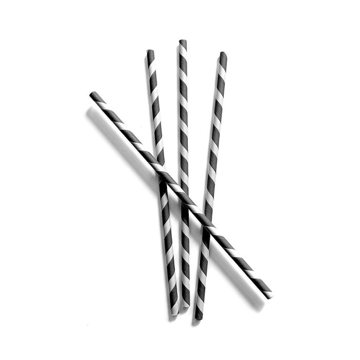 Pack of 250 straws black paper Ø 0.6 cm 19.7 cm Earth Essentials (250 units)