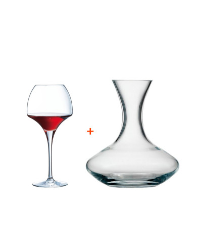 Buy 12 pcs Open Up 40cl Wineglass Get 75cl Decanter Free