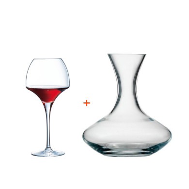 Buy 12 pcs Open Up 40cl Wineglass Get 75cl Decanter Free