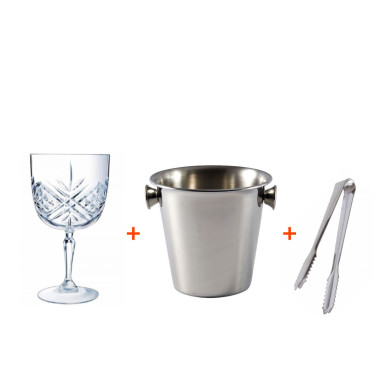 Buy 12pcs Broadway 58cl Gin Stem Glass Get 60cl Hypinox ice Bucket and L18 cm Ice Tong Free