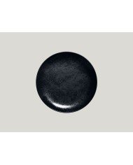 Flat coupe plate round black porcelain Ø 21 cm Karbon Rak