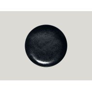Flat coupe plate round black porcelain Ø 21 cm Karbon Rak