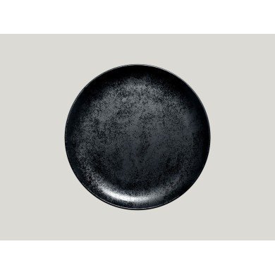 Flat coupe plate round black porcelain Ø 24 cm Karbon Rak