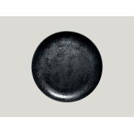 Flat coupe plate round black porcelain Ø 24 cm Karbon Rak