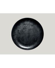 Flat coupe plate round black porcelain Ø 27 cm Karbon Rak