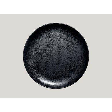 Flat coupe plate round black porcelain Ø 27 cm Karbon Rak