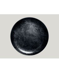 Flat coupe plate round black porcelain Ø 29 cm Karbon Rak