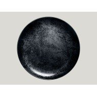 Flat coupe plate round black porcelain Ø 29 cm Karbon Rak