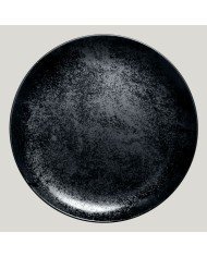 Flat coupe plate round black porcelain Ø 31 cm Karbon Rak